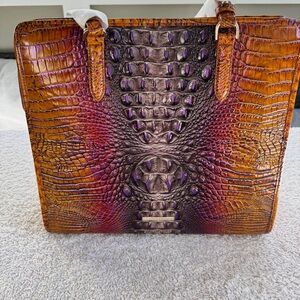 Brahmin Tia Crown Ombré Melbourne Leather Tote New with Tags